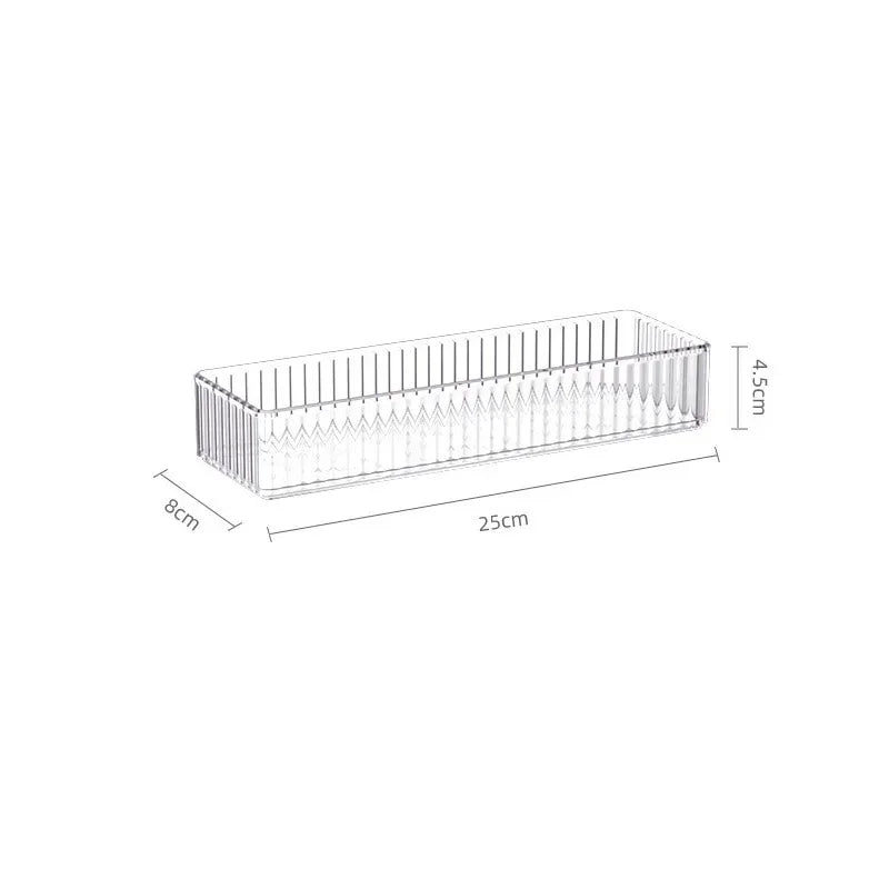 Clear Acrylic Desk Drawer Organizer – Multi-Purpose Storage Bins for Makeup, Bathroom, Office, and Kitchen Accessories