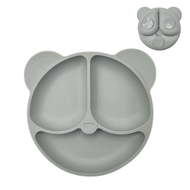 Baby Silicone Suction Plate – Smile Face Cartoon Toddler Tableware for Safe & Fun Feeding