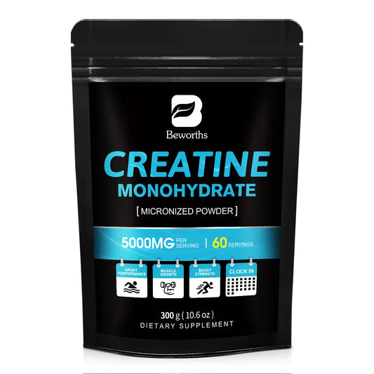 Creatine Monohydrate Powder 300g – Muscle Building & Endurance Supplement – Gluten-Free, Non-GMO, CFDA Certified