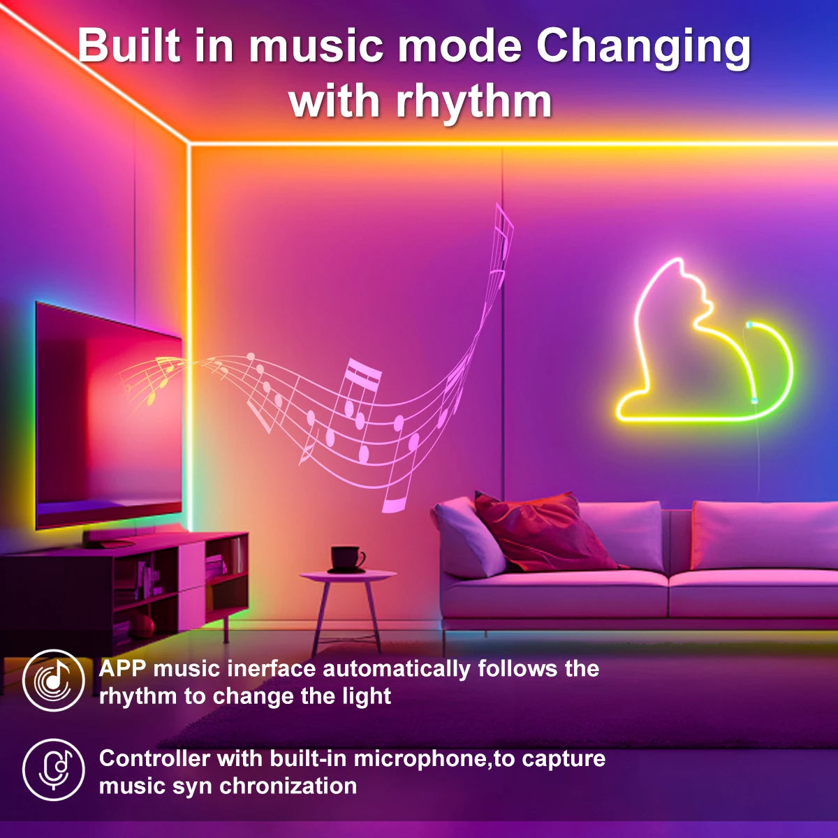 5V RGB USB Neon Strip Light – Waterproof Flexible LED Ribbon with Bluetooth & Remote Control (1M–5M Options)
