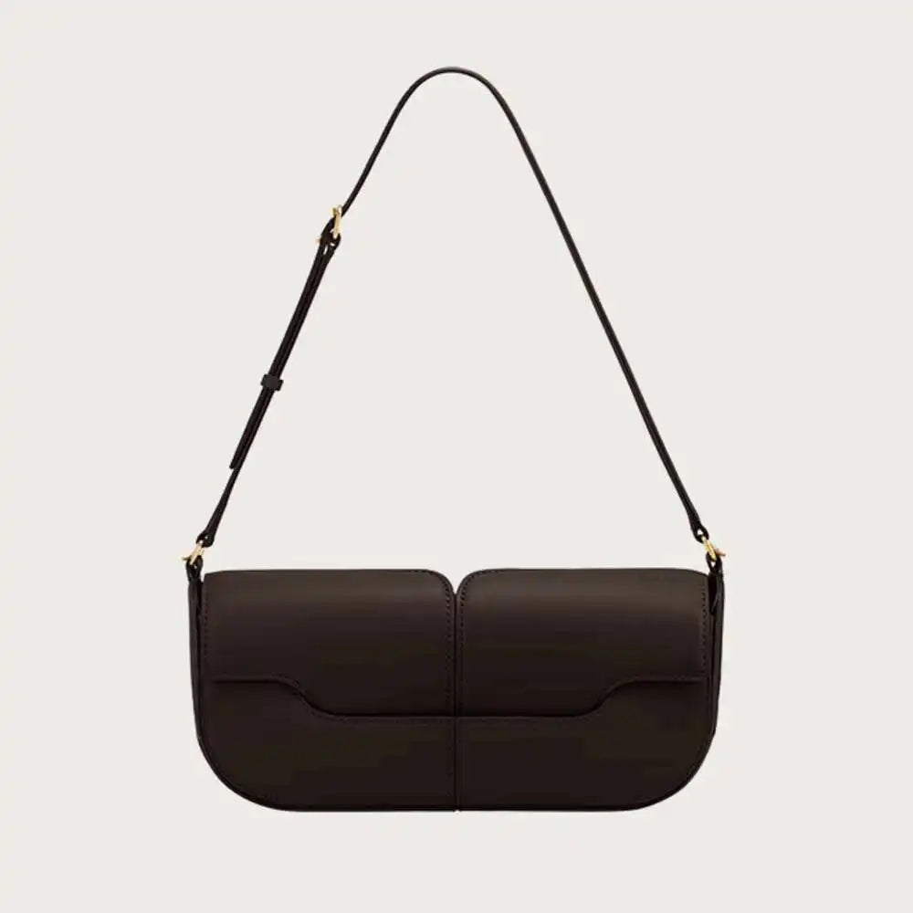 Women's Smooth Cowhide Leather Tote Shoulder Bag – Elegant Underarm Baguette Purse