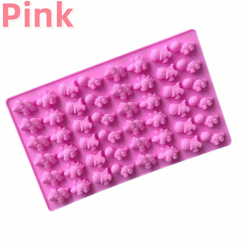 48-Cavity Dinosaur Silicone Mold with Dropper – Candy, Chocolate, Ice Cube & Fondant Tray