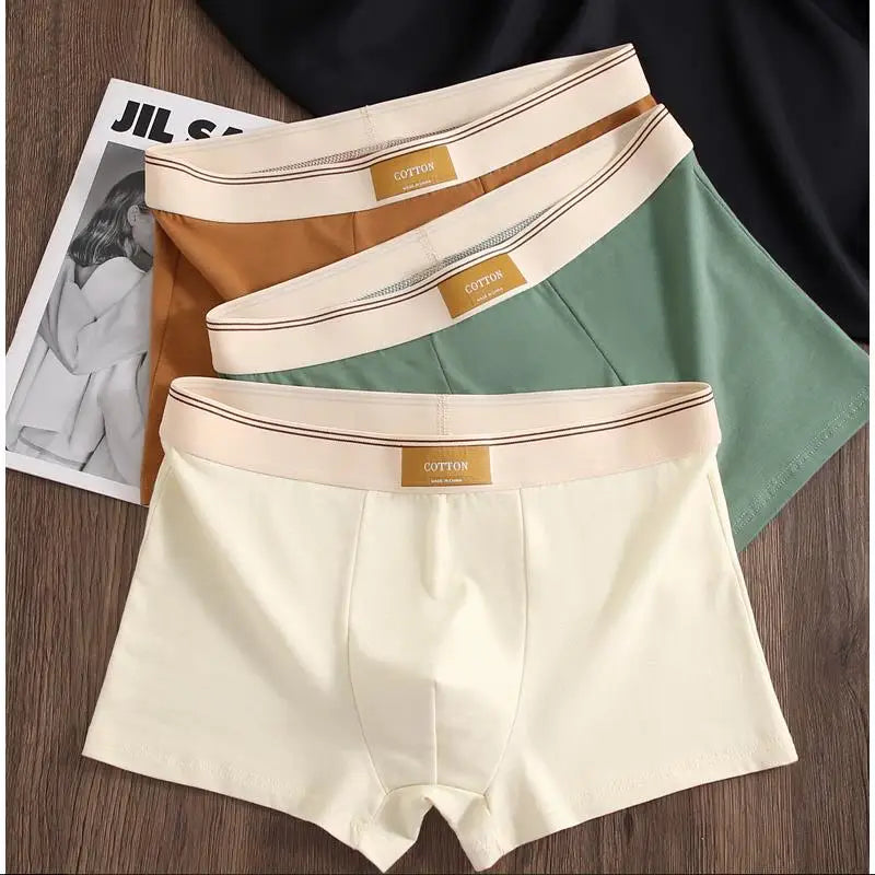 3-Pack Men’s Cotton Boxer Shorts – Breathable Stretch Solid Color Underwear with Comfort Fit Waistband