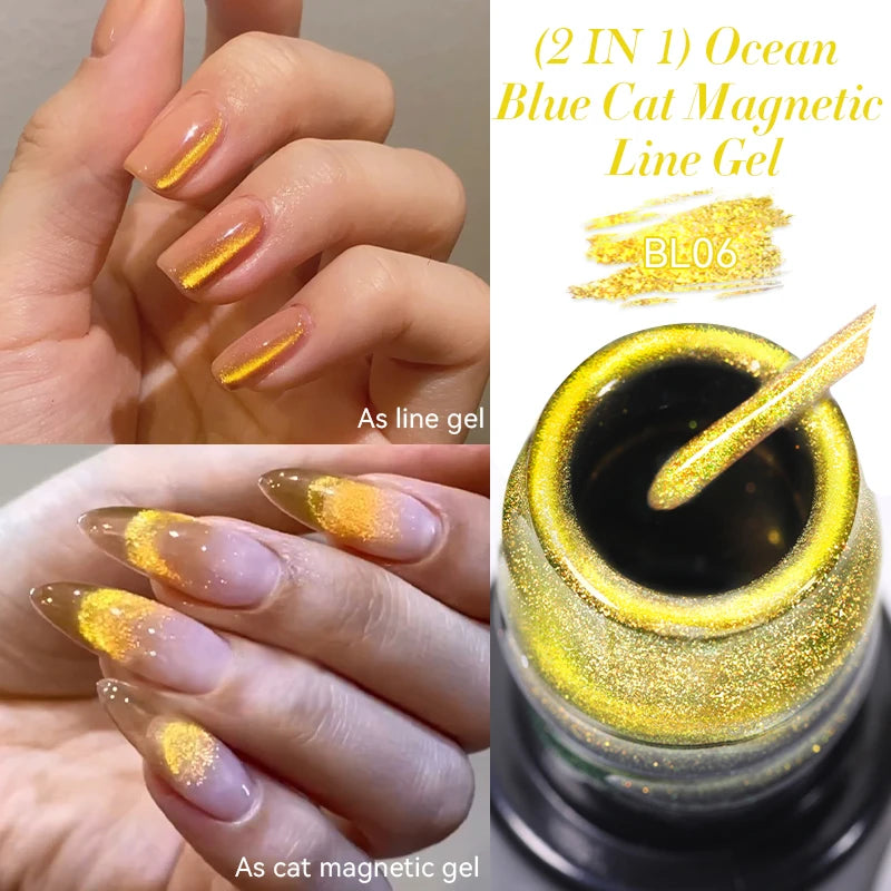 5ml Metallic Gold & Silver Liner Gel – Super Bright Mirror Nail Art Drawing Gel for French Tips & Design