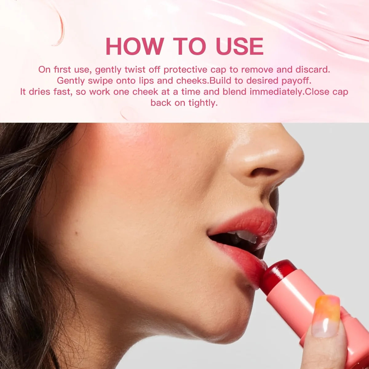 4-in-1 Jelly Blush Stick – Lip Balm, Blush, Eyeshadow & Gloss Multi-Use Makeup