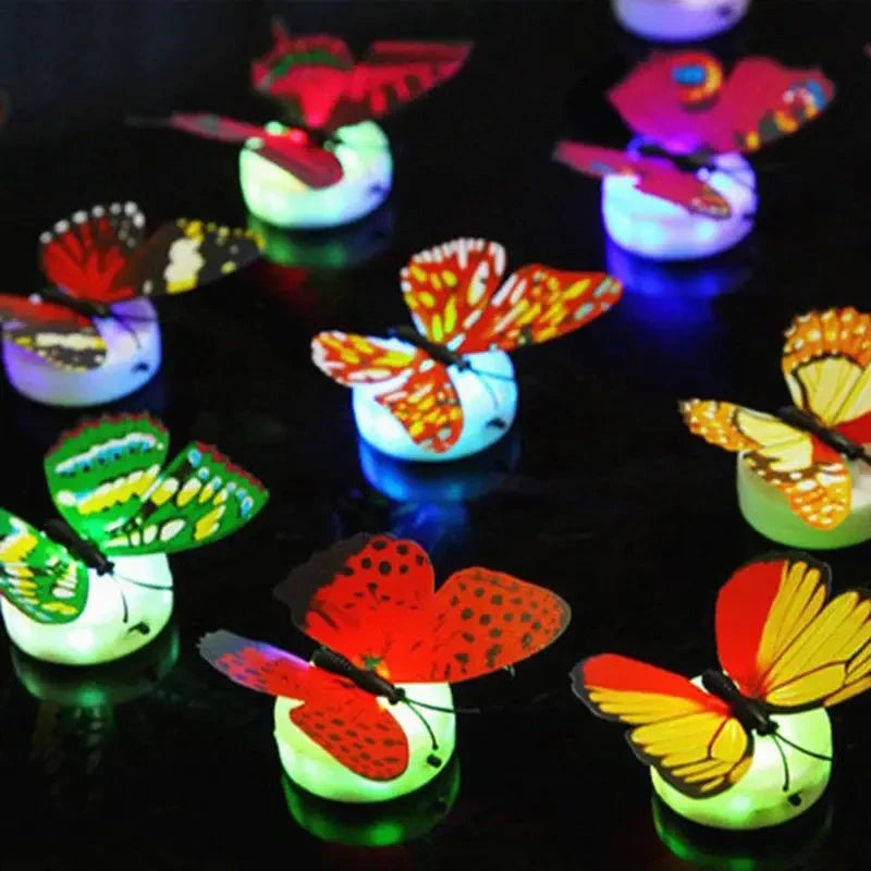 Colorful DIY LED Butterfly Night Lights – Stickable 3D Glowing Wall Decor for Bedroom, Parties & Holiday Decoration (5pcs)