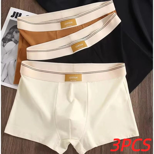 3-Pack Men’s Cotton Boxer Shorts – Breathable Stretch Solid Color Underwear with Comfort Fit Waistband