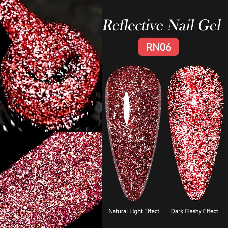 7ml Dynamic Reflective Cat Eye Magnetic Gel – Glitter Soak-Off Nail Polish with 3D Magnet Effect