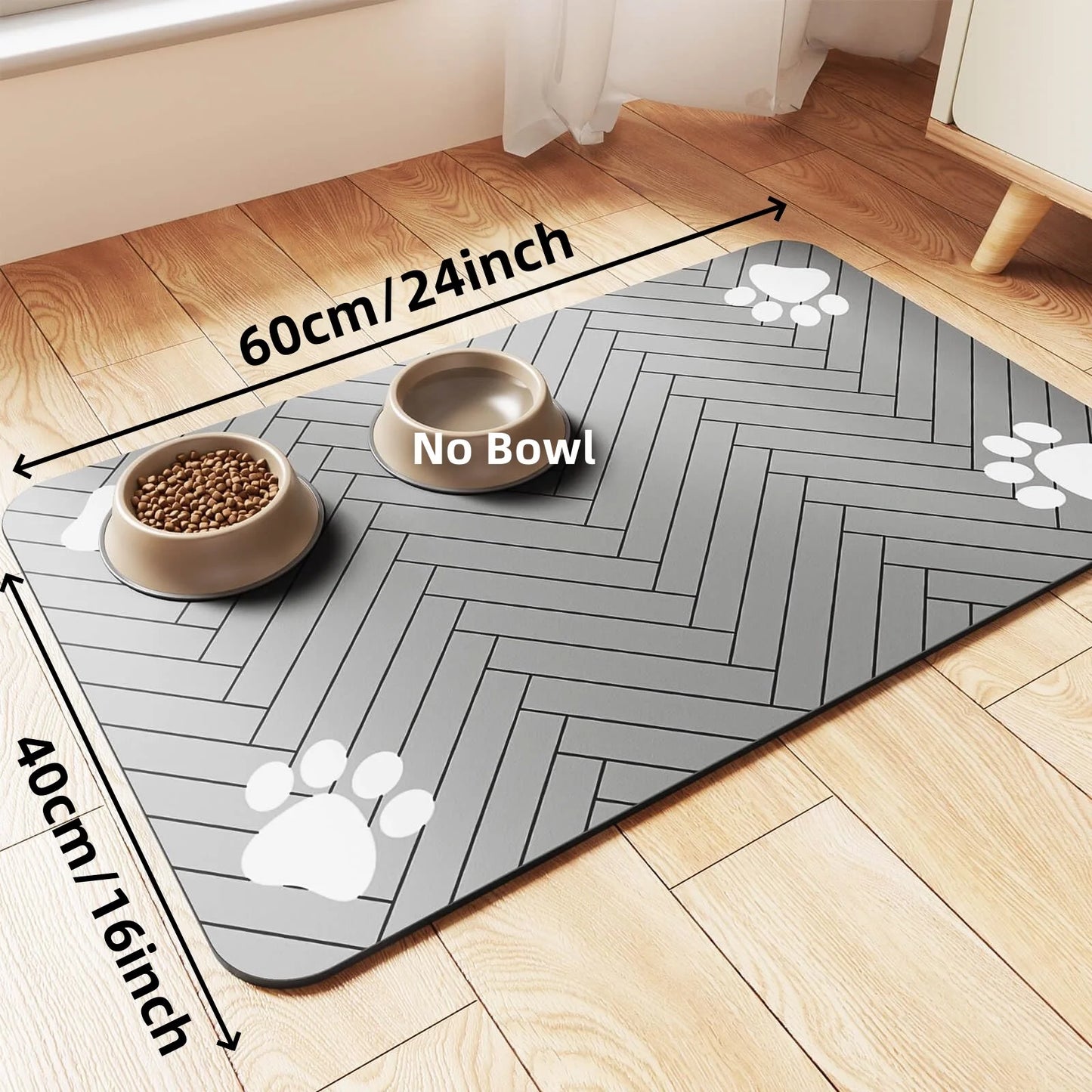 Absorbent Pet Feeding Mat – Quick-Dry Placemat with Waterproof Non-Slip Backing for Dog and Cat Food Bowls