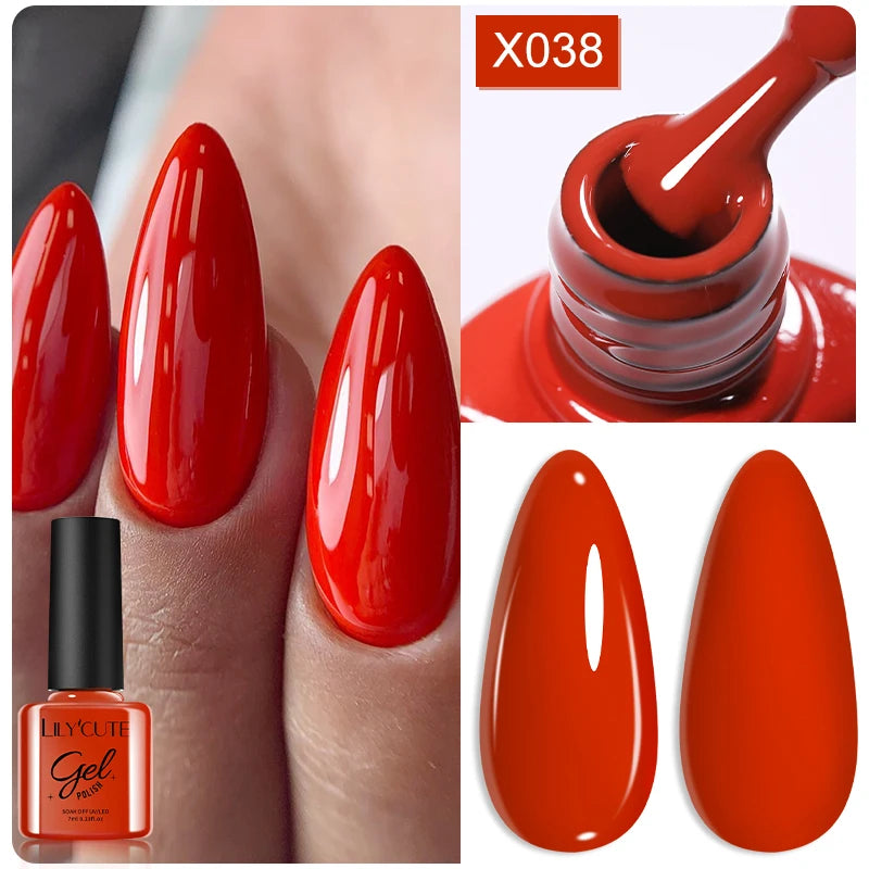 7ml Nail Gel Polish – 125 Solid Colors, Soak-Off UV LED Semi-Permanent Gel for Manicure