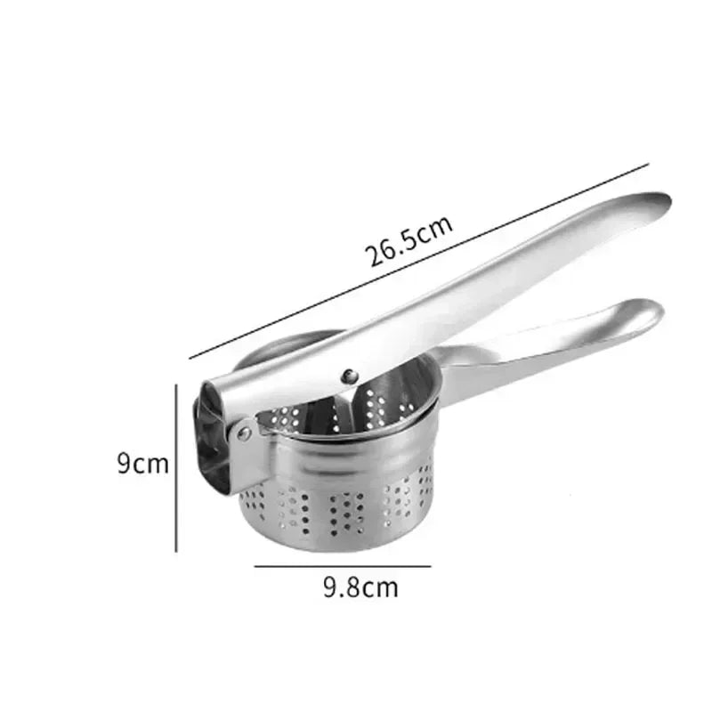 Stainless Steel Potato Ricer & Masher – Heavy-Duty Fruit and Vegetable Press for Puree, Juicing, and Mashing