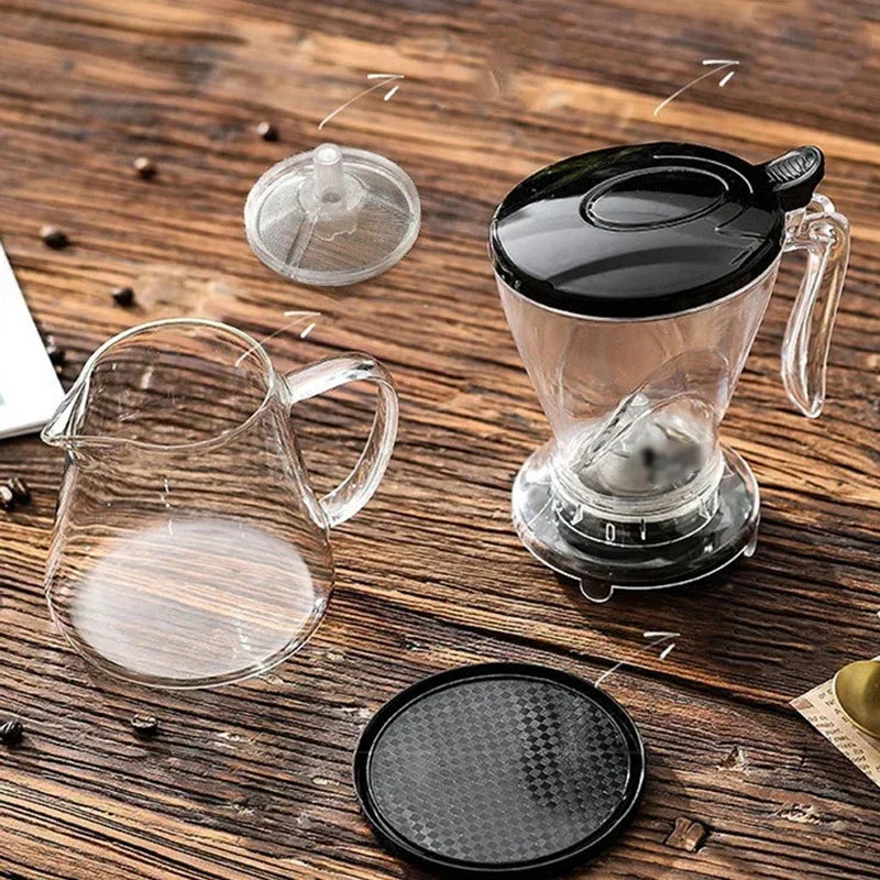 600ml Pour Over Coffee Dripper – Hand Brew Espresso Pot with Reusable Filter for Tea & Coffee