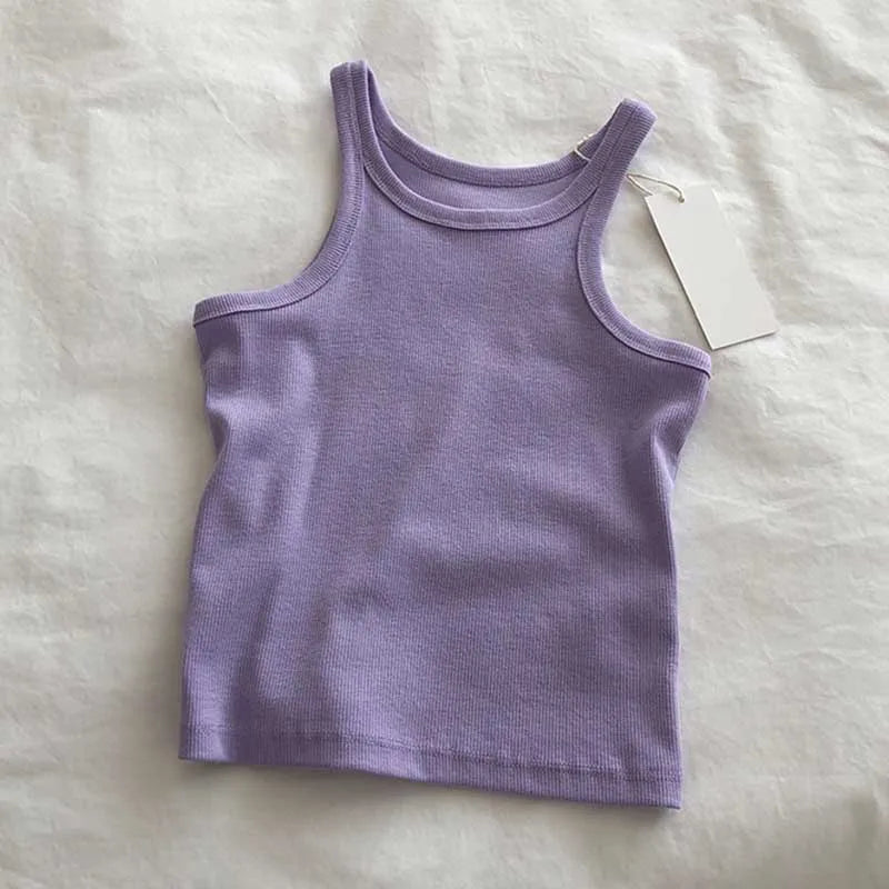 Women's Sexy Cropped Tank Top – High Stretch Cotton Camisole for Summer Sport and Clubwear Outfits