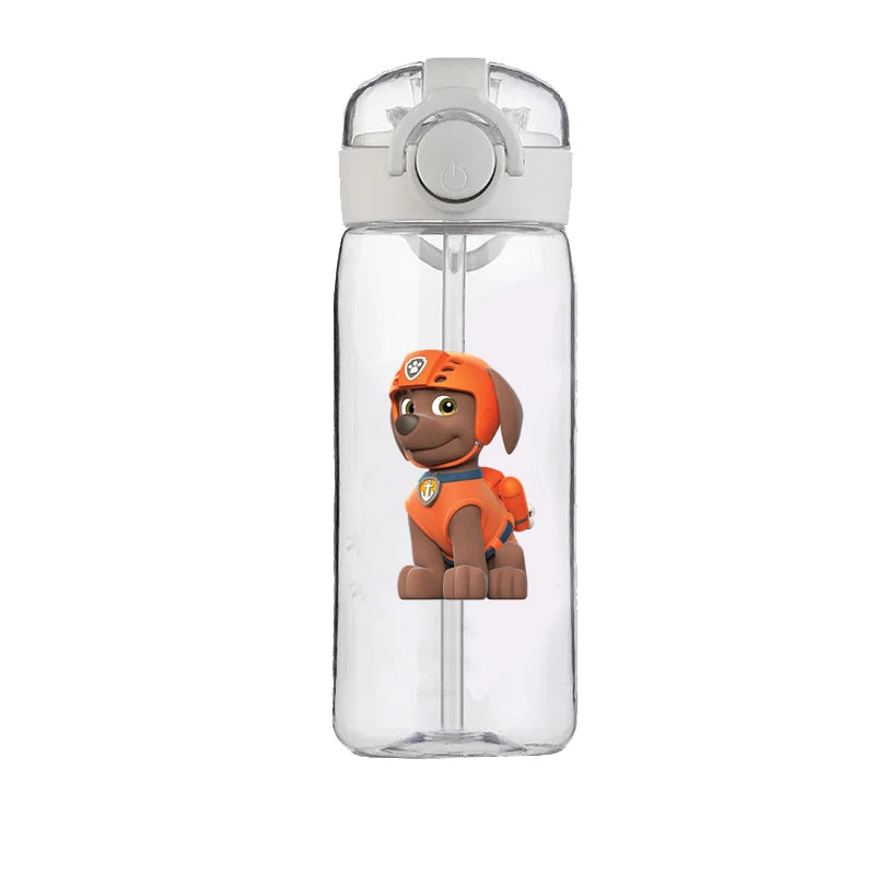400ml PAW Patrol Chase Water Bottle – Leak-Proof Cartoon Plastic Cup with Straw for Kids, School, and Outdoor Sports Use