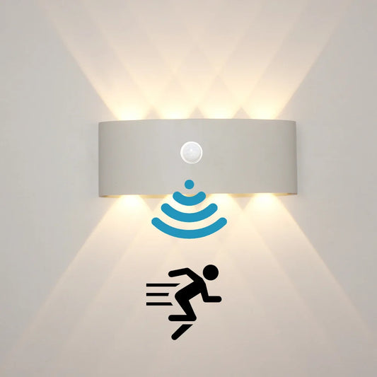 6W/8W/12W PIR Motion Sensor LED Wall Light – Waterproof IP65 Outdoor Indoor Aluminum Sconce for Garden, Porch, Corridor