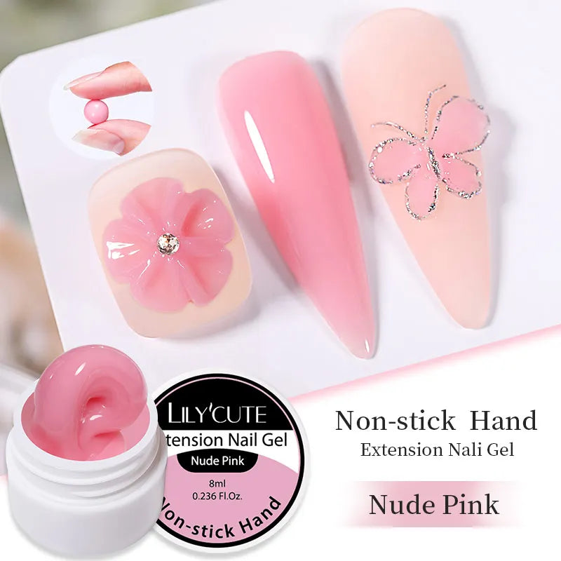 6-in-1 HEMA-Free Hard Gel Nail Polish – Clear Self-Leveling Nail Extension & Reinforcement Builder Gel (8ml)