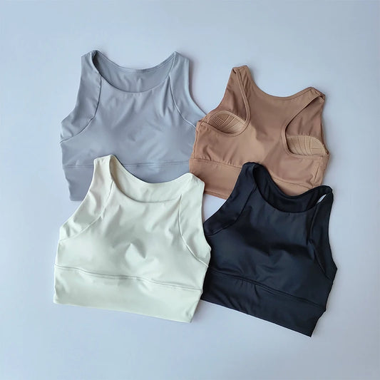 Women's Shock-Proof Full-Cup Sports Vest – Breathable All-in-One Running & Yoga Bra