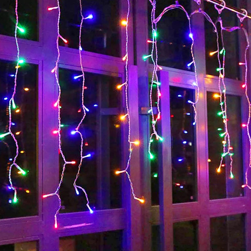 5M Outdoor Icicle LED String Lights – Waterproof Garland Curtain Lights for Garden, Party, Eaves & Wedding Decor (96 LEDs, 8 Modes)
