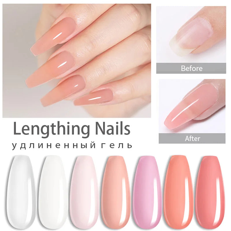 15ml Nail Extension Gel Kit – Soak Off UV Acrylic Gel in White, Clear & Pink for Home or Salon Nail Art