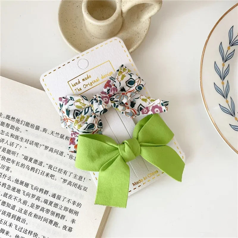 2Pcs Satin/Mesh Bow Hairpins for Dogs – Cute Fabric Hair Clips for Teddy, Poodle, and Small Pet Grooming Accessories