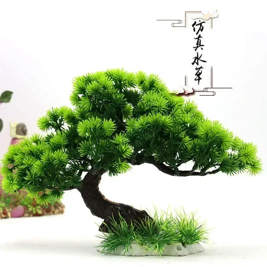 Simulation Aquarium Plant Decoration – Plastic Water Plants, Flowers, Trees, and Rock Accessories for Fish Tank Landscaping