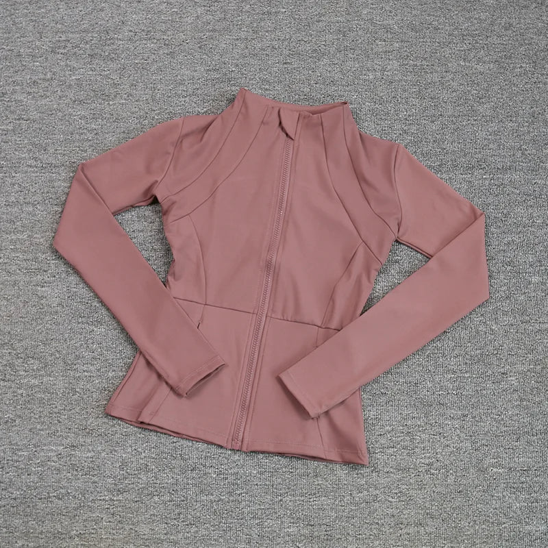 Women's Quick-Drying Sports Jacket – Breathable Zip-Up Yoga Running Fitness Top