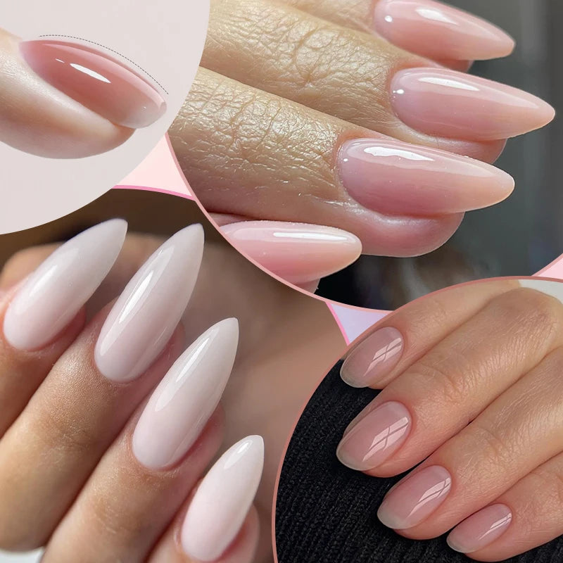 6-in-1 HEMA-Free Hard Gel Nail Polish – Clear Self-Leveling Nail Extension & Reinforcement Builder Gel (8ml)