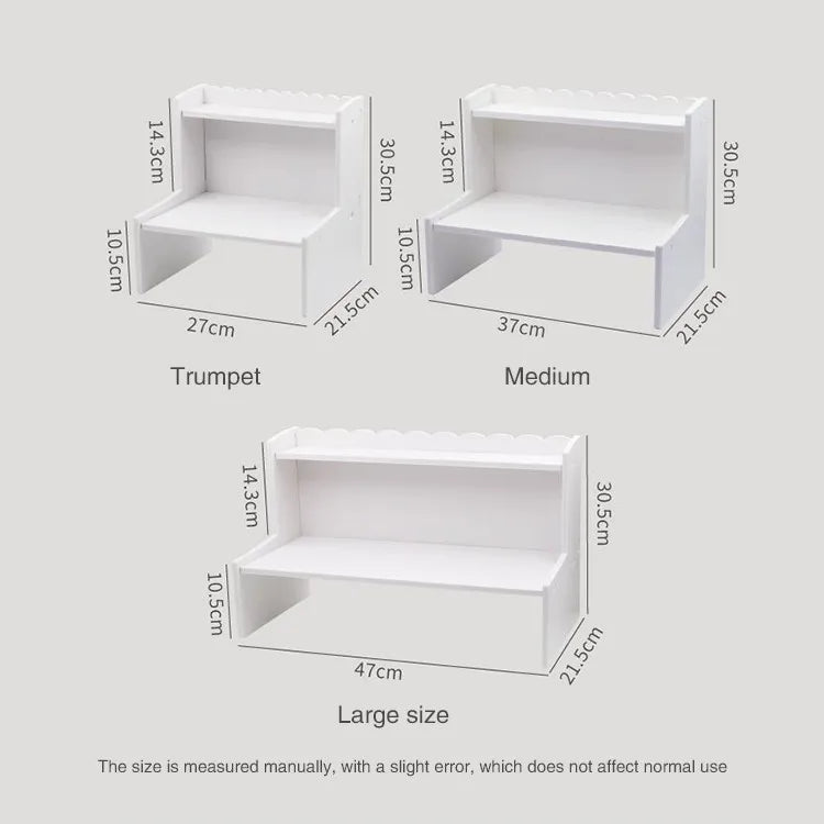 2-Layer Desktop Storage Organizer – Multifunctional Shelf for Skincare, Cosmetics, Stationery & Books