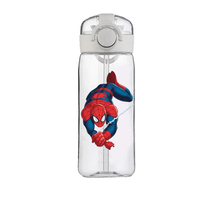 400ml Spider-Man Cartoon Water Bottle – Heat-Resistant Plastic Cup for Boys and Girls, Food-Grade Student Drinking Cup Gift