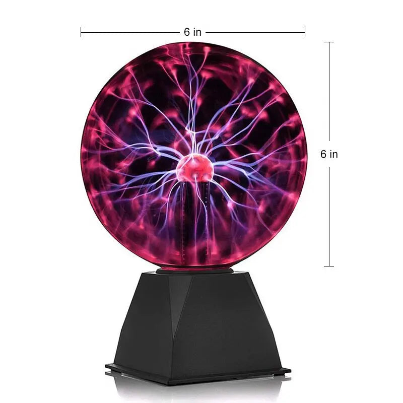 8-Inch Magic Plasma Ball Lamp – Touch-Sensitive Glass LED Night Light for Bedroom, Kids Party, and Science Decor
