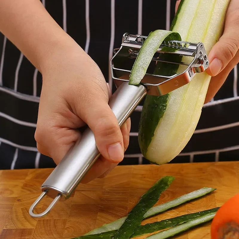 Stainless Steel Fruit & Vegetable Peeler – Multifunction Julienne Grater Slicer for Potato, Carrot, Cucumber & More