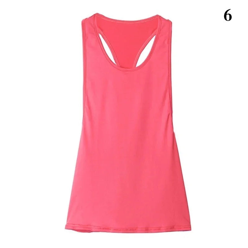 Women's Quick-Dry T-Back Tank Top – Slim Fit Sleeveless Workout Vest