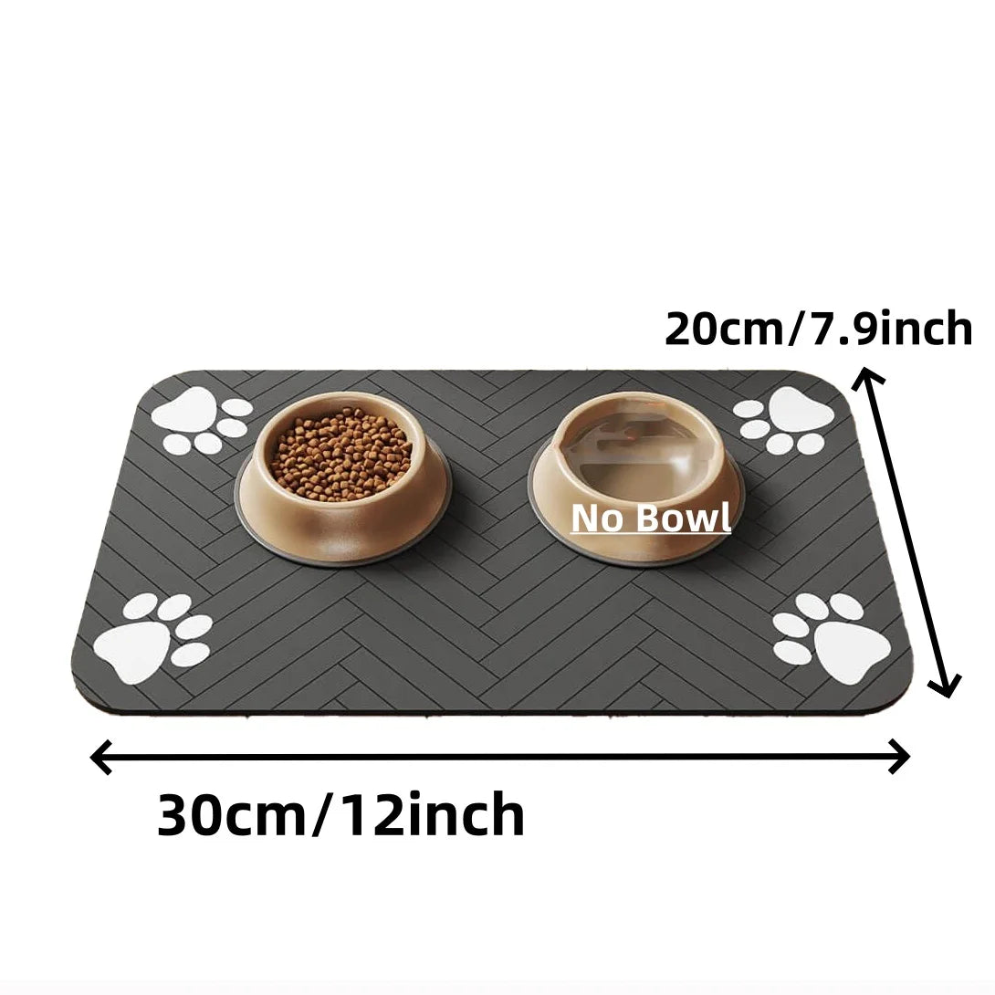 Absorbent Pet Feeding Mat – Quick-Dry Placemat with Waterproof Non-Slip Backing for Dog and Cat Food Bowls
