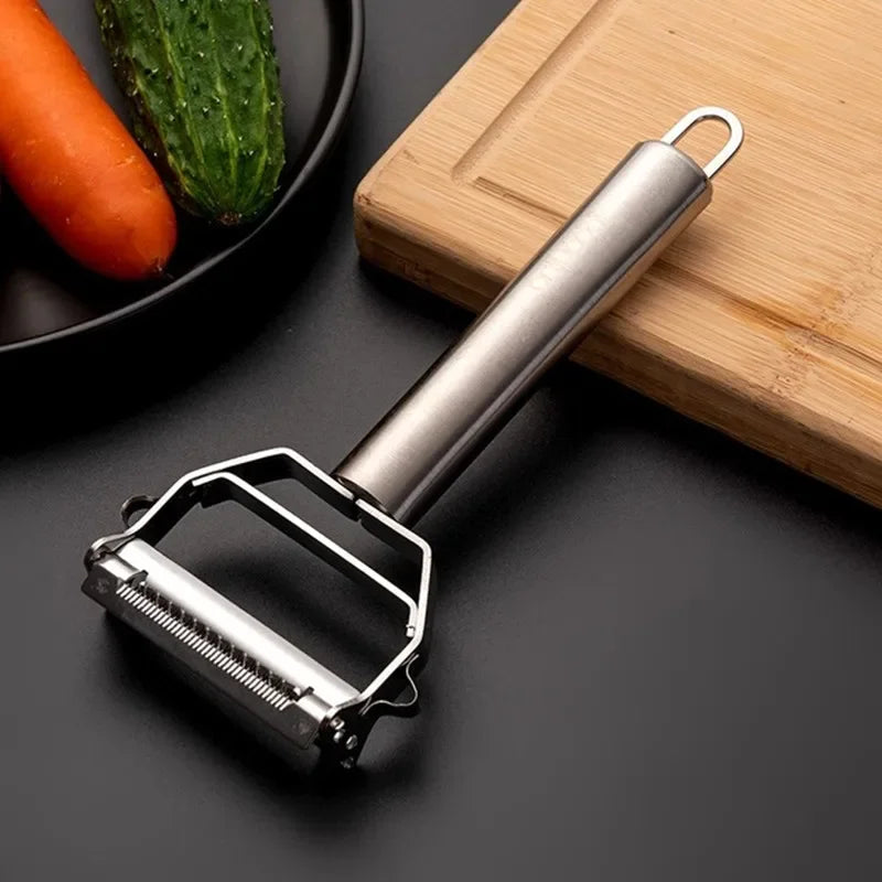 Stainless Steel Fruit & Vegetable Peeler – Multifunction Julienne Grater Slicer for Potato, Carrot, Cucumber & More