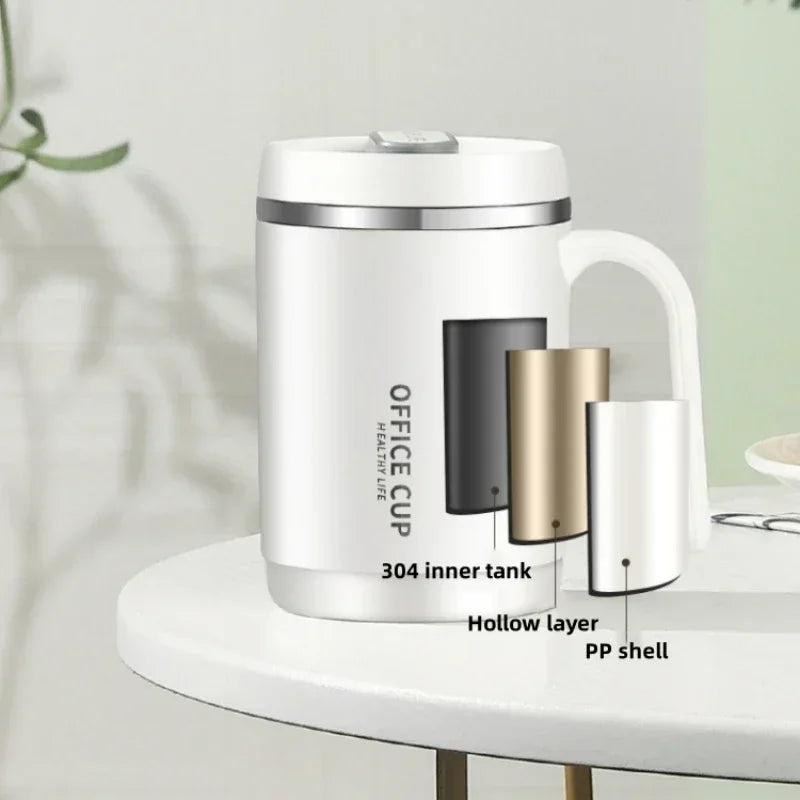 500ml Insulated Coffee Mug with Lid – Portable Large-Capacity Travel Cup with PP or 304 Stainless Steel Liner