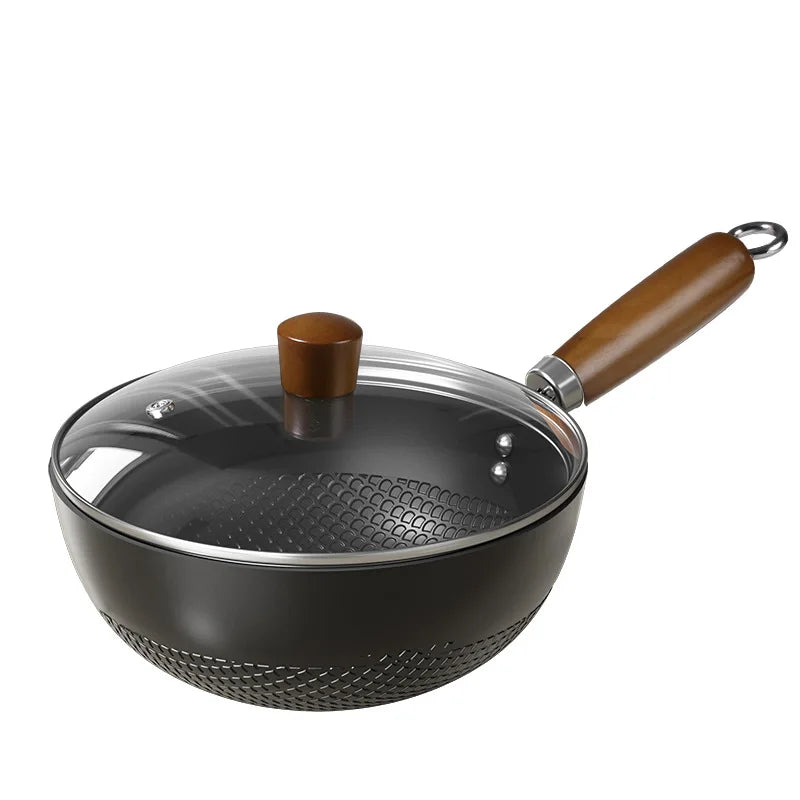 Small Cast Iron Frying Pan – Flat Bottom Non-Coated Stir Fry & Stew Pan for Gas Stove and Induction Cooker
