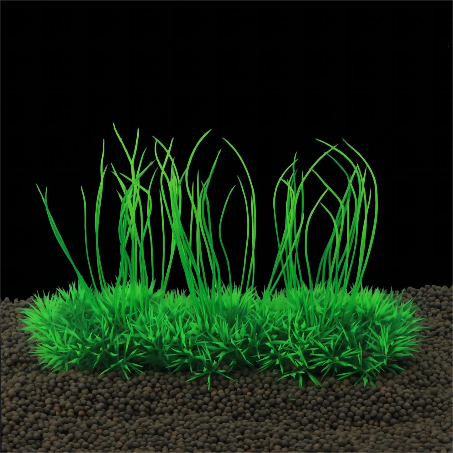 Artificial Green Aquarium Plant with Ceramic Base – PVC Underwater Grass Decoration for Fish Tanks – 11×19cm Aquatic Landscaping Ornament