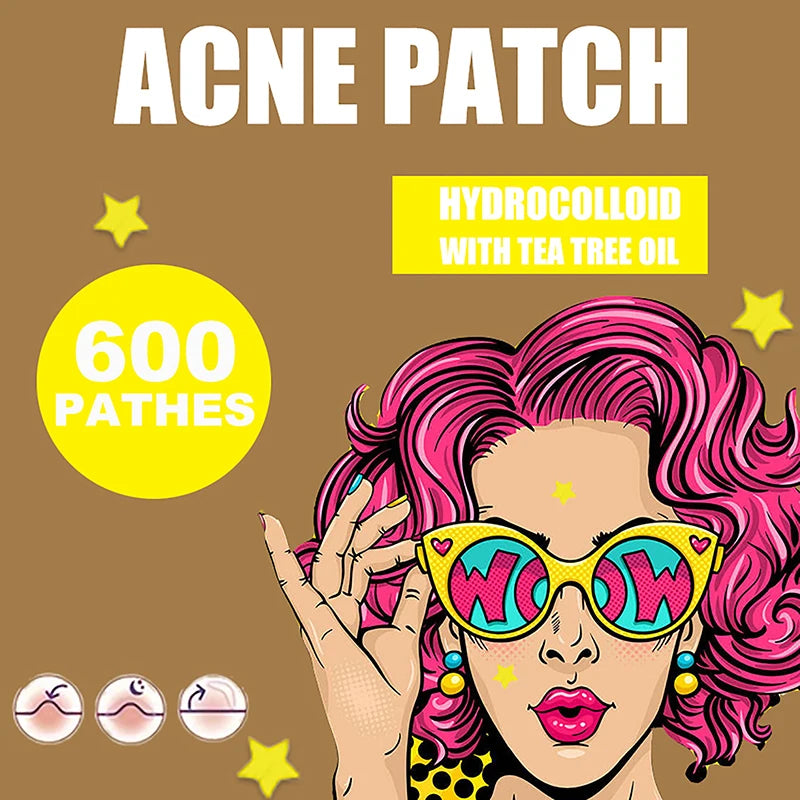300/600/1200pcs Star-Shaped Acne Pimple Patches – Invisible Hydrocolloid Spot Stickers for All Skin Types