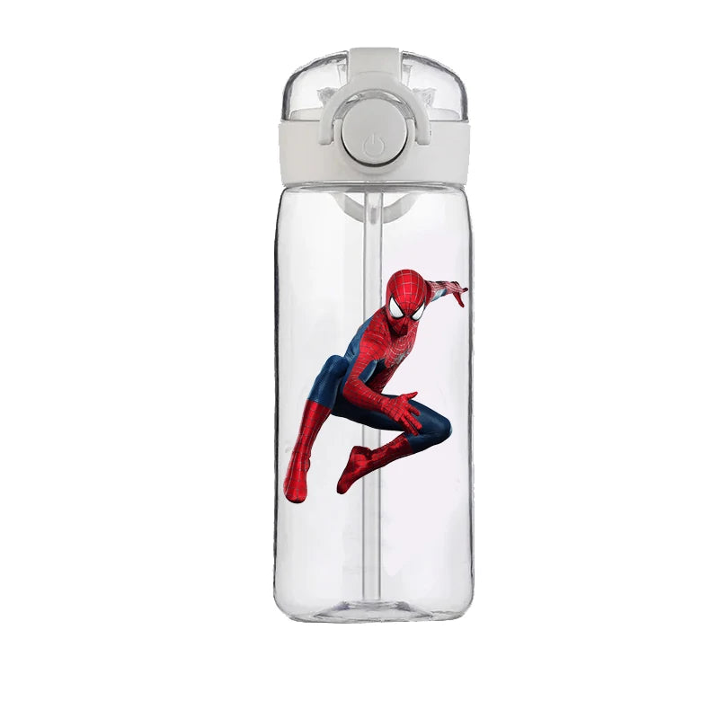 400ml Spider-Man Cartoon Water Bottle – Heat-Resistant Plastic Cup for Boys and Girls, Food-Grade Student Drinking Cup Gift