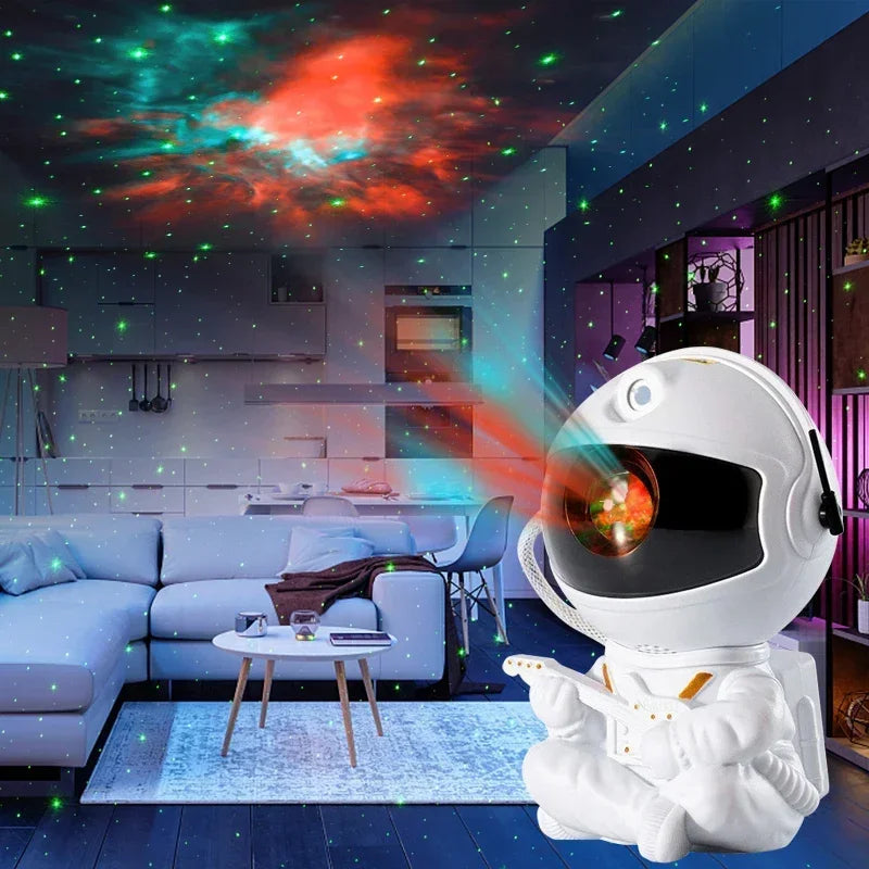 Astronaut Galaxy Star Projector Light – LED Space Nebula Ceiling Lamp with USB Power, Water Ripple Effect for Bedroom & Kids Decor