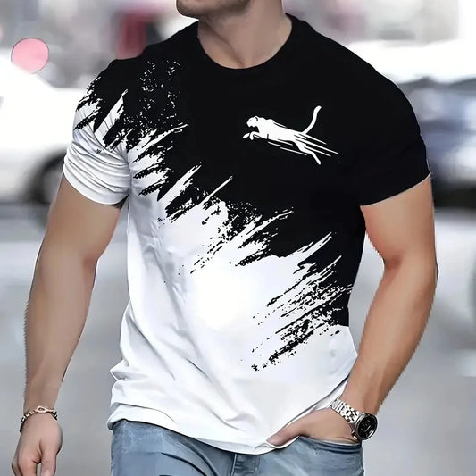 3D Animal Print Men's T-Shirt – Lightweight Sports and Street Style Oversized Tee