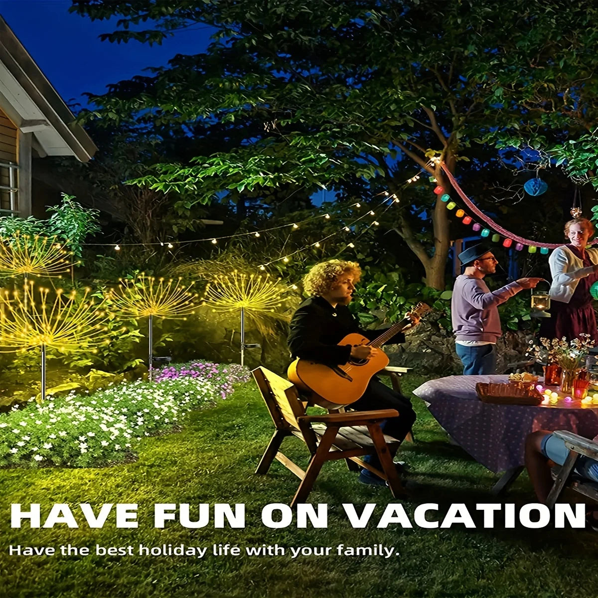 Solar Firework Garden Lights – IP65 Waterproof Copper Wire LED Lawn Lamps – 90/150/200 LEDs with 8 Modes for Patio, Yard, Holiday, and Christmas Décor