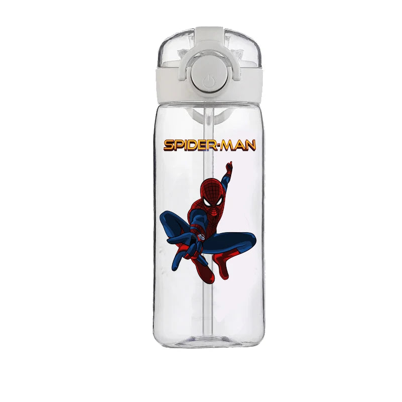 400ml Spider-Man Cartoon Water Bottle – Heat-Resistant Plastic Cup for Boys and Girls, Food-Grade Student Drinking Cup Gift