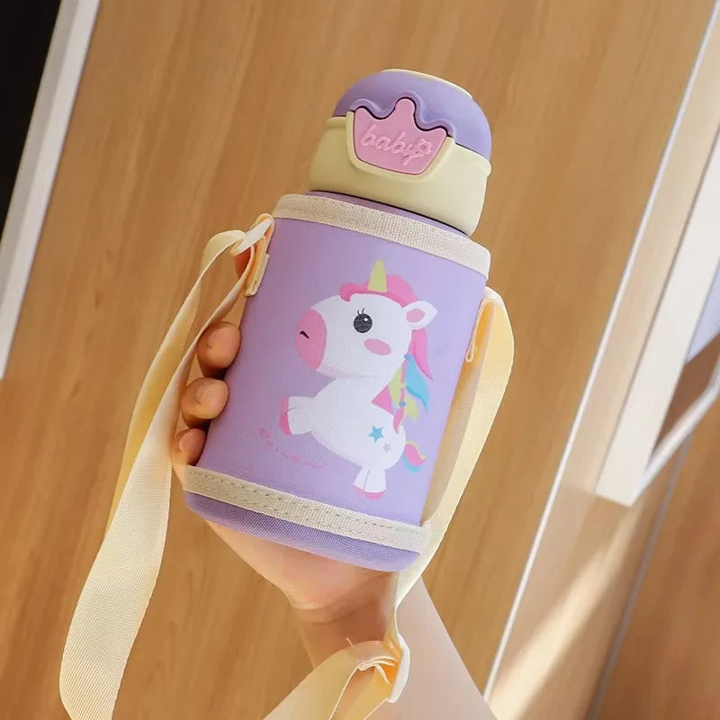 500ml Kids Unicorn Thermos Bottle – Cute Stainless Steel Thermal Water Cup with Straw for School & Travel