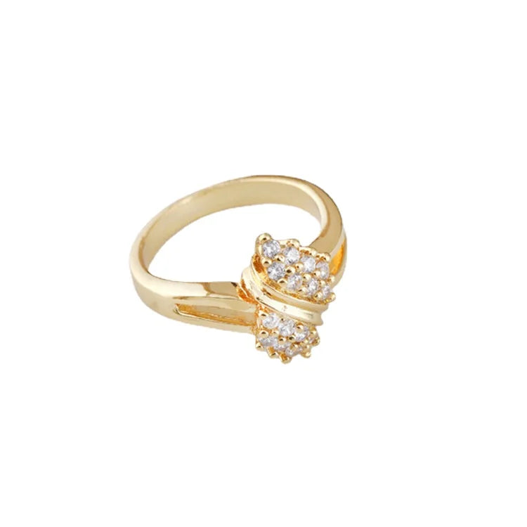14K Yellow Gold Irregular Geometric Diamond Cocktail Ring for Women – Boho Chic Engagement Party Jewelry