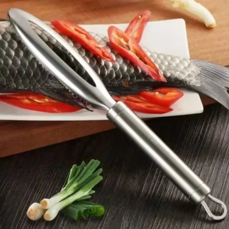 Stainless Steel Fish Scale Remover – Fast Cleaning Tool with Scraper, Peeler, Bone Scaler & Tweezer for Efficient Fish Prep