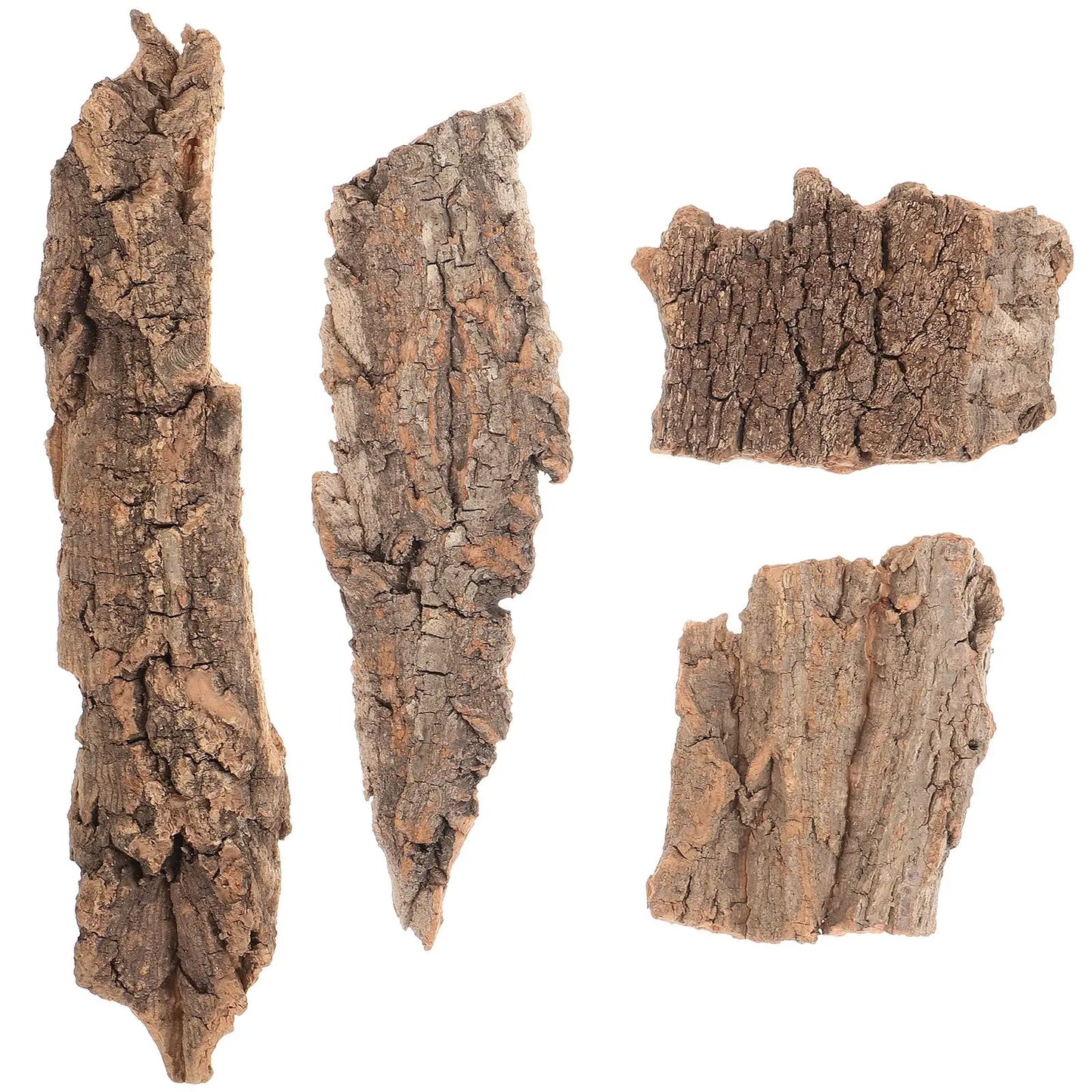 4pcs Natural Cork Bark Reptile Climbing Platform – Flat Tree Bark Terrarium Decor for Lizards, Snakes & Amphibian Tank Background