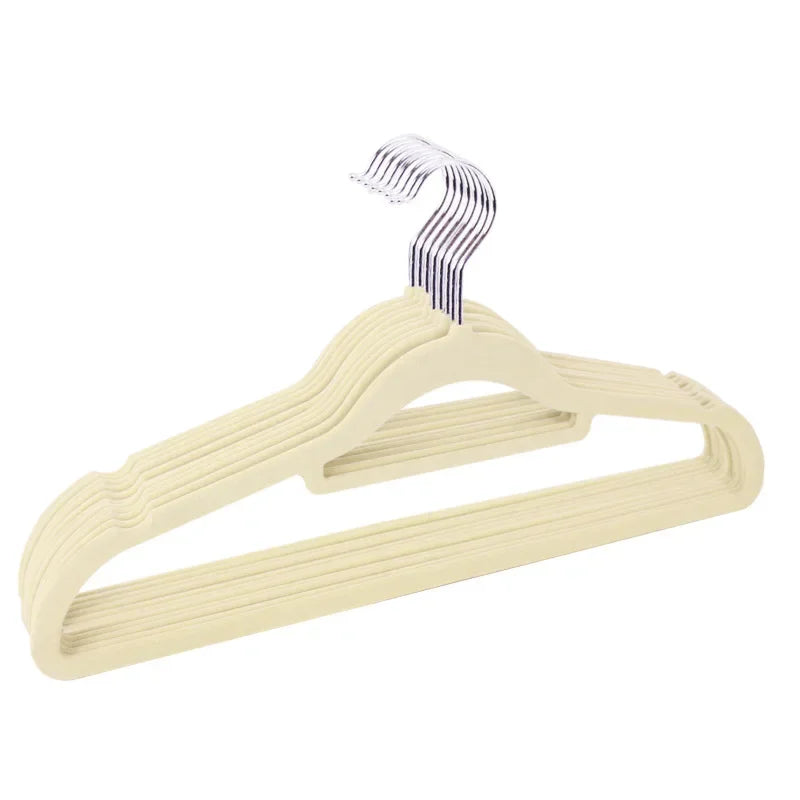 5pcs Velvet Non-Slip Clothes Hangers – Luxury Flocked Skirt & Trouser Hangers for Adult Closet Storage