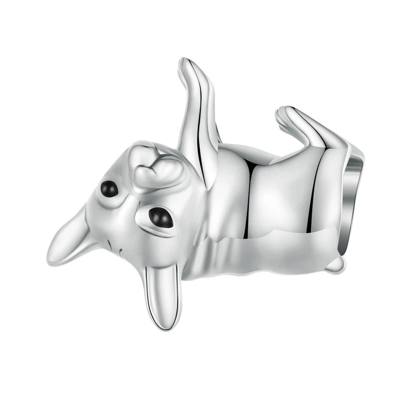 Sterling Silver Dog Charm Bead – Poodle & Dachshund Pendant for Charm Bracelets, DIY Jewelry for Women