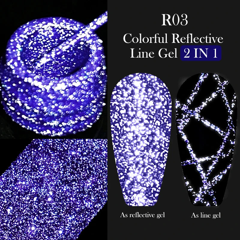 5ml Metallic Gold & Silver Liner Gel – Super Bright Mirror Nail Art Drawing Gel for French Tips & Design